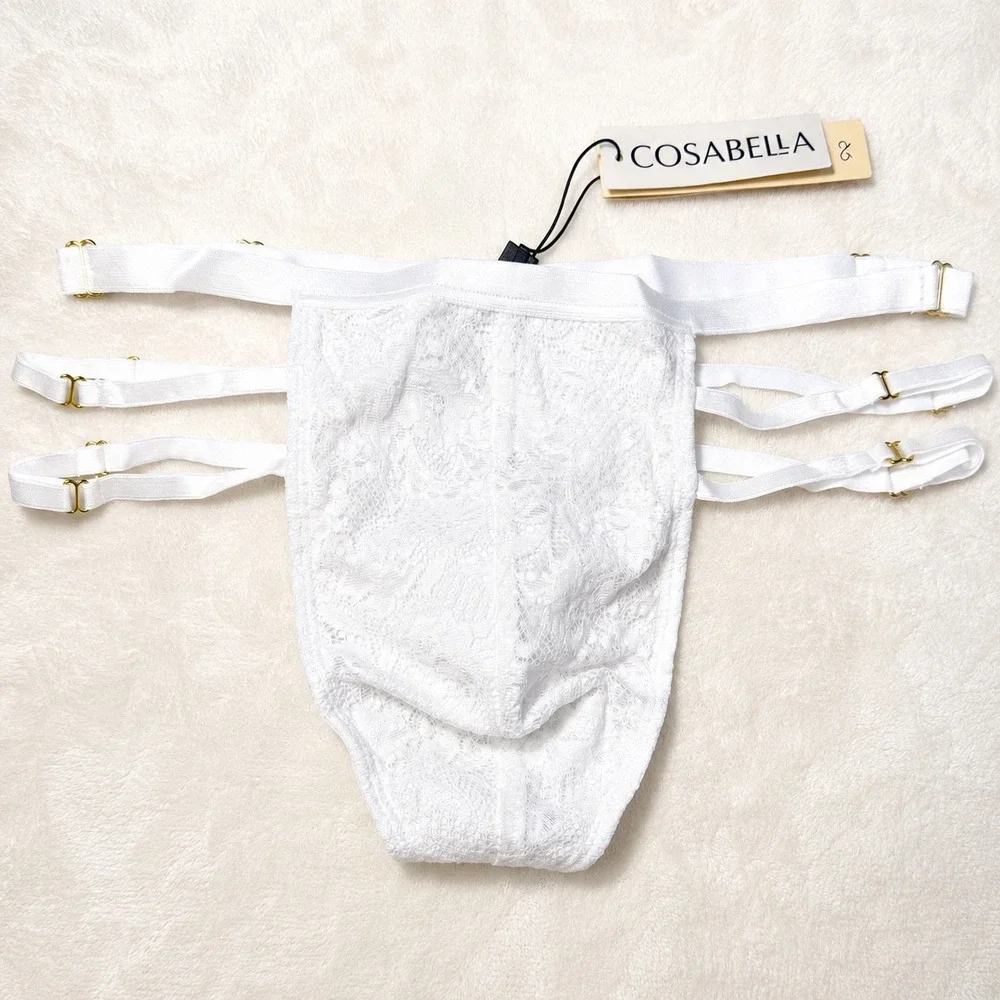COSABELLA Never Say Never Strappy It Men's‎ Lace Thong White - Size M / NWT